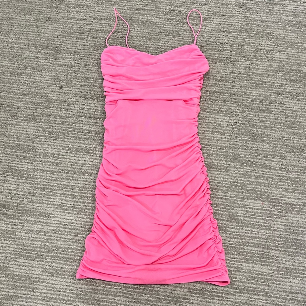 Mini Pink hello molly scrunched dress